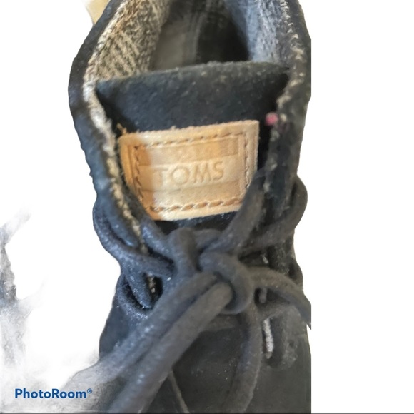 Toms wedge high heel boots black suede size 7 - Picture 6 of 11